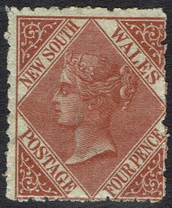 NEW SOUTH WALES 1867 QV 4D WMK '4'  