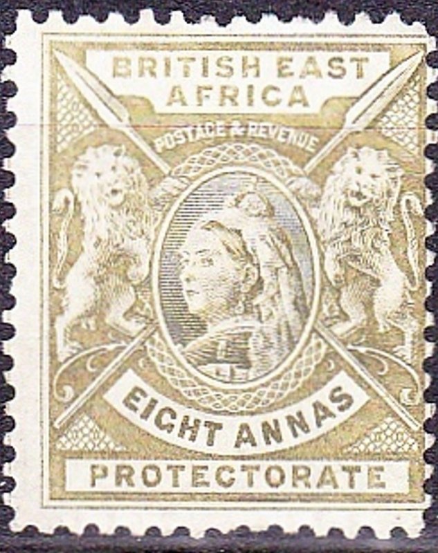 BRITISH EAST AFRICA 1896 QV 8 Anna Grey-Olive SG74 MH