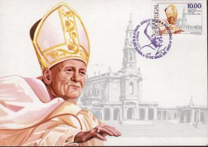 Pope John Paul II visits Portugal 13 May 1982 Commemorative cacheted postcard