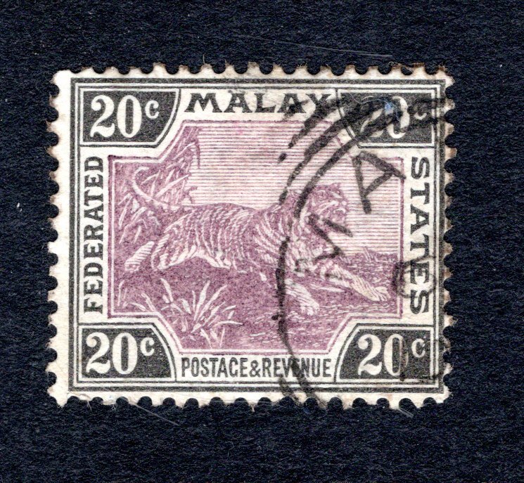 Federation of Malaya SC #24   F/VF, Used,  CV $17.50 .....  3700019