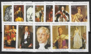 TRISTAN DA CUNHA SG666/77 2000  MONARCHS SET MNH