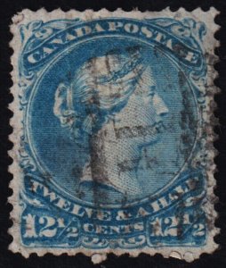 Canada Scott 28 (1868) Used F, CV $125.00 C