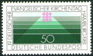 Germany Scott 1351 Mint No Gum MNG 1981 Protestant stamp