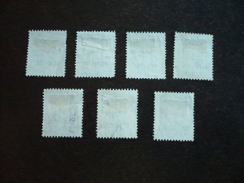 Stamps - Burma - Scott# O43-O48,O50 - Used Part Set of 7 Stamps