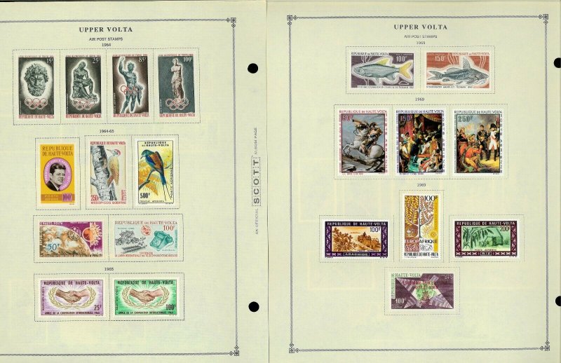 Upper Volta (Burkino Faso) Mint & CTO Hinged on Scott Int. Pages thru 1988