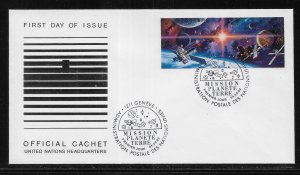 UN Geneva 221a, 220-21 Mission to Planet Earth on Headquarters Cachet FDC