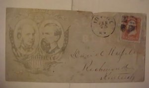 US PRESIDENTIAL CAMPAIGN COVER 1868 IRVINE KENTUCKY DUPLEX RARE