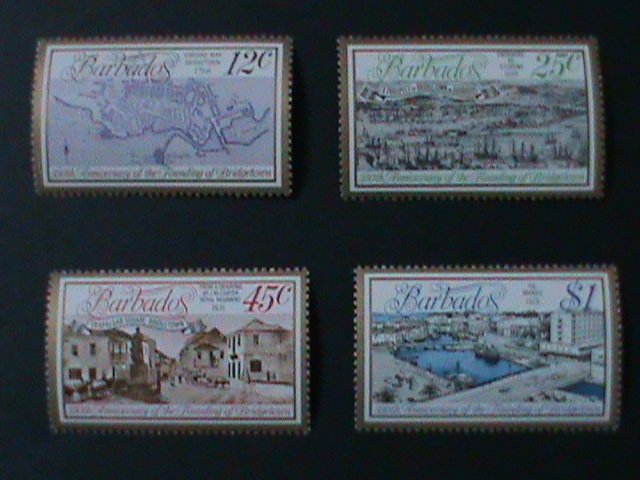 ​BARBADOS-1978- SC#470-3 350TH ANNIV: FOUNDING OF BRIDGETOWN-MNH-VF-RARE