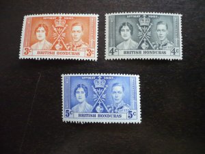 Stamps - British Honduras - Scott# 112-114 - Mint Hinged Set of 3 Stamps