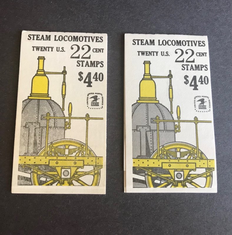 Steam Locomotives 2 Booklets MNH (40) 22c Scott #2362-66 Five designs 1829-1839