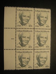 Scott 1868, 40c Lillian M. Gilbreth, PB6 #1 LM, MNH Great Americans Beauty