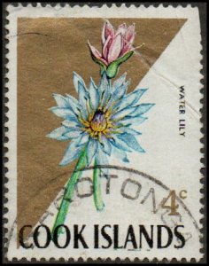 Cook Islands 204 - Used - 4c Water Lily (1967) (cv $1.60) +