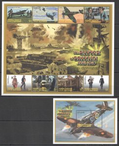 L0212 Grenada Carriacou War Military Aviation Battle Britain Bl+Kb Mnh