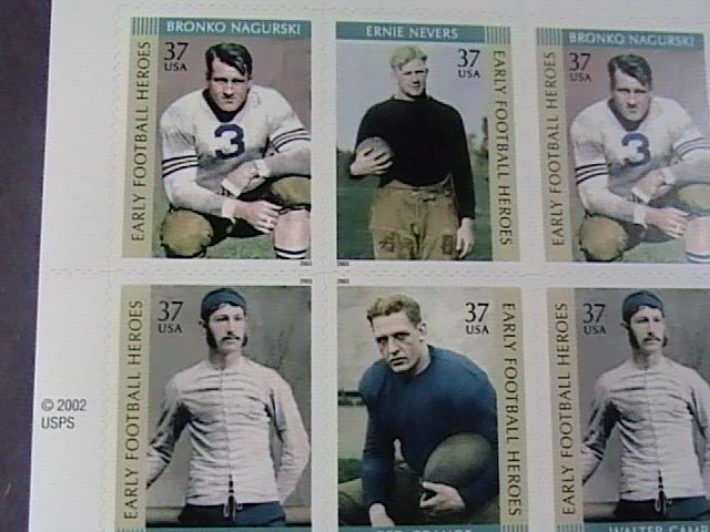 U.S.# 3808-3811-MINT/NH-- PANE OF 20--EARLY FOOTBALL HEROES--2003