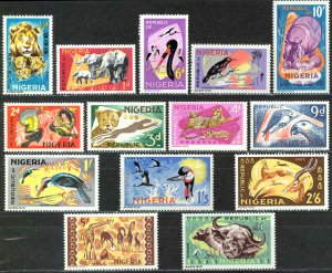 Nigeria Sc# 184-197 MH 1965-1966 Animals