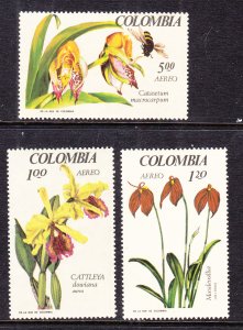 Colombia C489-C491 Flowers MNH VF