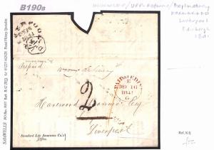 GB Scotland Edinburgh Liverpool Handstruck 2 Insurance Redirected 1841 B190b 