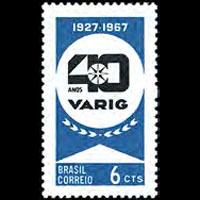 BRAZIL 1967 - Scott# 1046 VARIG Airline Set of 1 LH