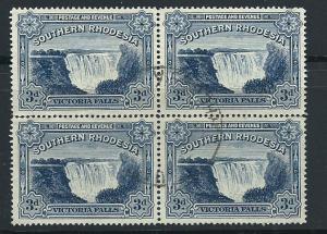 Southern Rhodesia SG 35b block of 4  Used 1 short perf