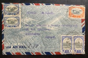 1948 Bangkok Thailand Airmail Cover To Copenhagen Denmark By KLM