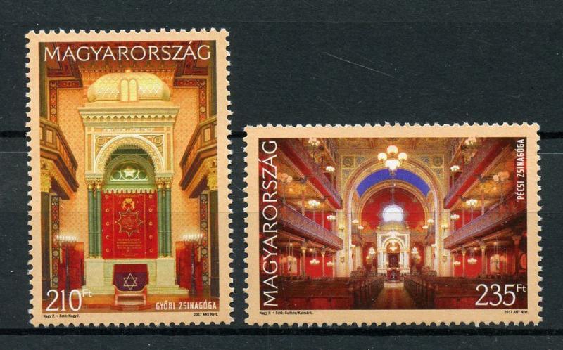 Hungary 2017 MNH Synagogues Pt V Gyor Pecs Synagogue 2v Set Religion Stamps