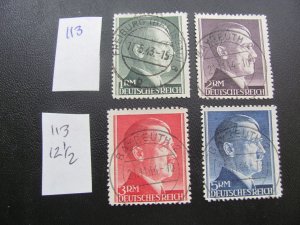 Germany 1942-44 USED SC 524-527 perf. 12 1/2 SET XF 100 EUROS (113)