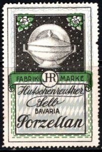 Vintage Germany Poster Stamp Hutschenreuther Bavarian Porcelain Factory Brand