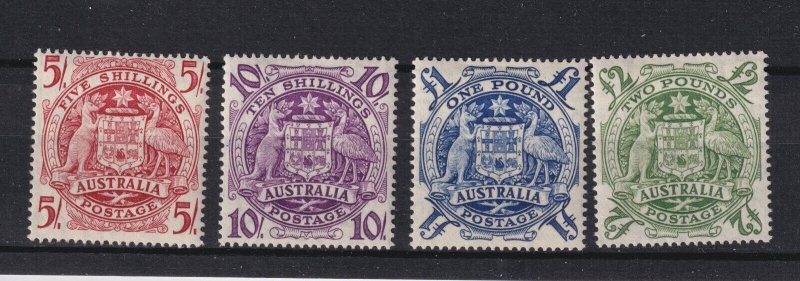 AUSTRALIA  #218-221 MINT hinged 1949-50  Michel #187-190. Arms of Australia