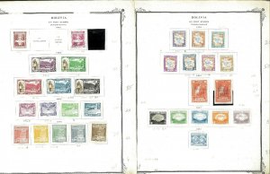 Bolivia 1940-1966 Mint, Used & in Mounts on a Mix of 40+ Printed & Blank Pages