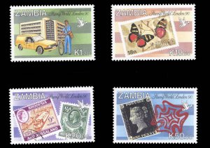 Zambia #486-489 Cat$13.30, 1990 London World Stamp Show, complete set, never ...