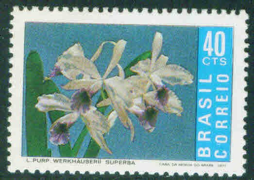 Brazil Scott 1203 Orchid stamp NGAI