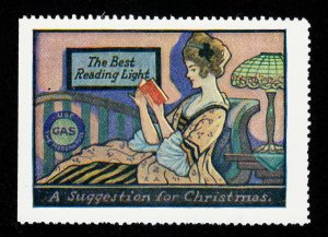 POSTER STAMP 1910 'GAS - THE BEST READING LIGHT' MNH-OG  (SMALL FLAWS)