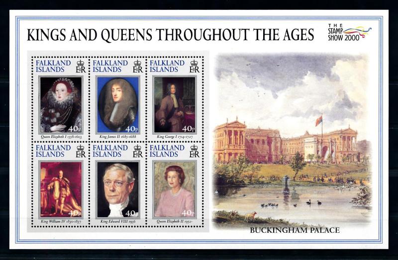 [72083] Falkland Islands 2000 Royalty History Buckingham Palace Sheet MNH