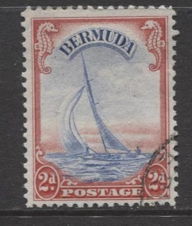 Bermuda - Scott 109A - Yacht Lucie - 1936 - VFU - Single - 2d Stamp