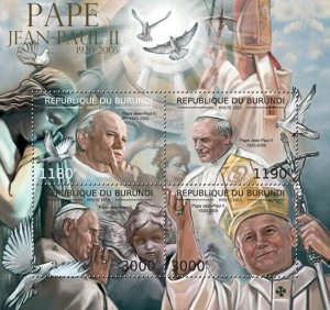 BURUNDI 2012 - Pope John Paul II M/S. Official issues.