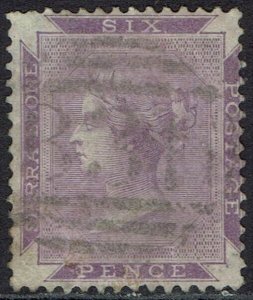 SIERRA LEONE 1859 QV 6D REDDISH VIOLET NO WMK USED