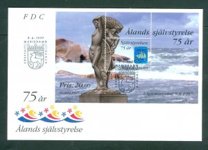 Aland. FDC 1997. Souv. Sheet. Aland 75 Year Autonomy . Sc.# 137