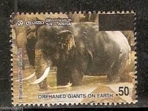 Sri Lanka 2007 Elephant Wild-life Animal Mammals Surcharged Sc 1576 1v MNH # 726