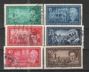 Germany - GDR/DDR 1955 Sc# 244-250 Used VG - German Communists Postally used