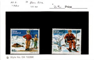 New Zealand, Postage Stamp, #801-802 Used, 1983 Skiing (AB)