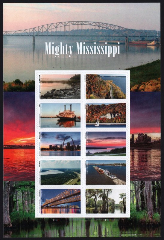 SC#5698 (Forever) Mighty Mississippi Sheet of Ten (2022) SA