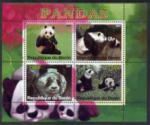 BENIN - 2007 - Pandas - Perf 4v Sheet - MNH - Private Issue