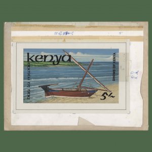 Kenya 1986 Dau La Mwao/Dhows watercolour artwork ––