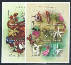 Uganda 1639-40 2000 Flowers m/s MNH