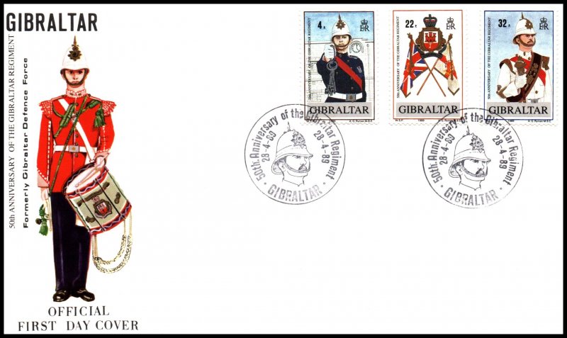 Gibraltar 545-547 U/A FDC