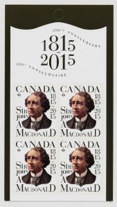 Canada 2804a Top Booklet Pane MNH Sir John A MacDonald