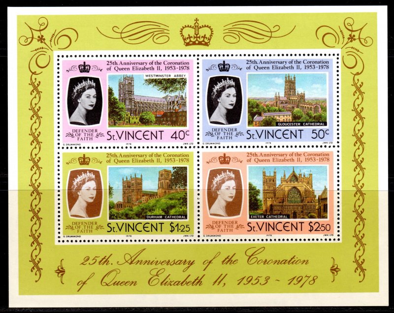 St.Vincent 1978 Sc#531a QUEEN ELIZABETH II 25th.ANNIV.CORONATION S/S MNH