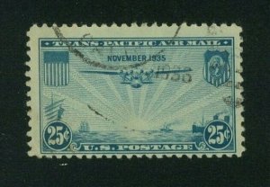 US 1935 20c blue Transpacific Issue, Scott C20 used, Value = $1.00