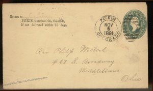 USA 1891 PITKIN COLORADO Cover Gunnison County Ohio 99067