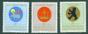 LIECHTENSTEIN Scott 475-7 MNH** 1970 Coat of Arms set